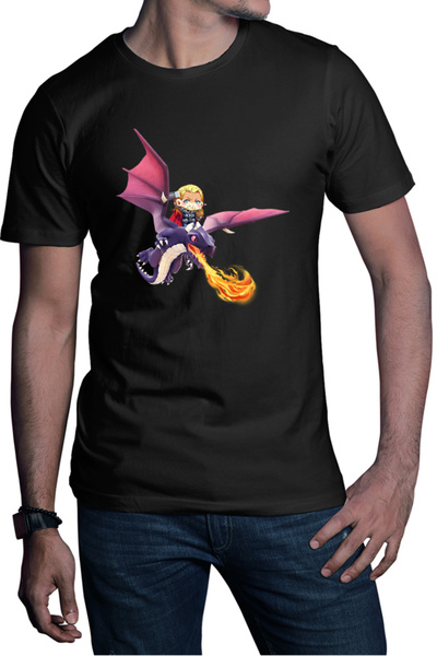 OEM Ανδρικό T-shirt Clash of Clans Dragon Fire Thor Chibi Anime Version