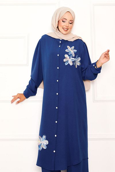 EBRUTESETTÜR Flower Detailed Buttoned Double Suit