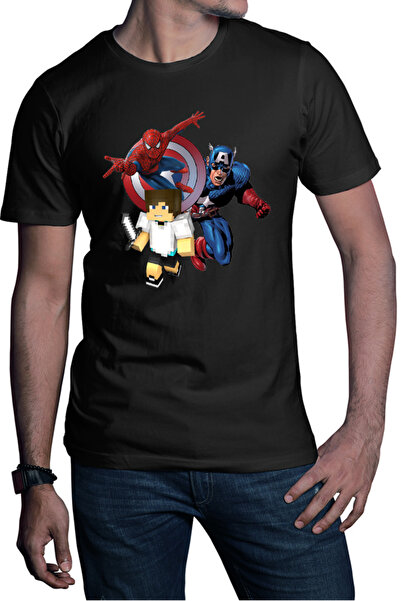 OEM Tricou barbati Captain America Spiderman Minecraft Super Hero Save