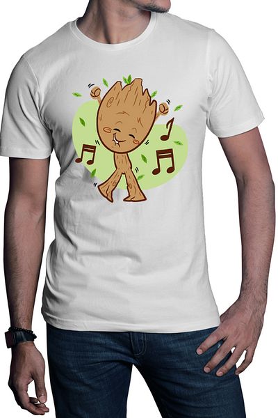 OEM Men's T-shirt Baby Groot Music Love Dance Marvel