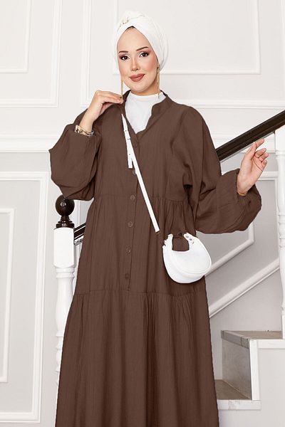 EBRUTESETTÜR Half Button Front Folded Dress