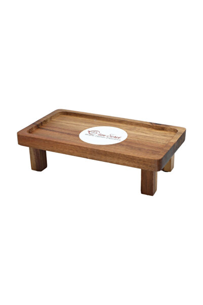 Bien Servi Rectangular Acacia Sushi Tray with Legs 25 x 15cm