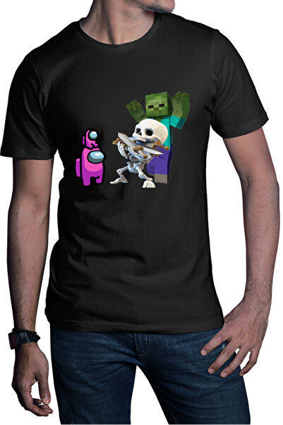 OEM Tricou barbati Clash Royale Minecraft Scared Skeleton Event Among Us Crew