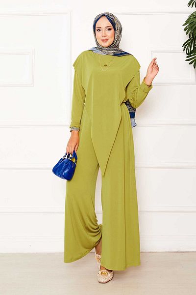 EBRUTESETTÜR Sandy Double Suit with Asymmetrical Detail on the Front