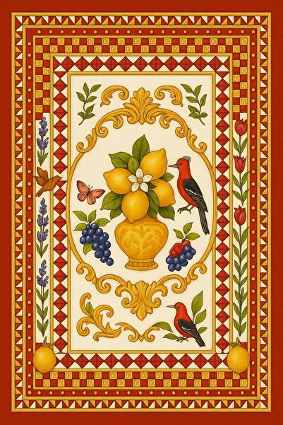 Rugs Modern Halı MOSSO Πολύχρωμο Λεμονί Χρώμα Λεμονί Λευκό και Γεωμετρικό Υφα...