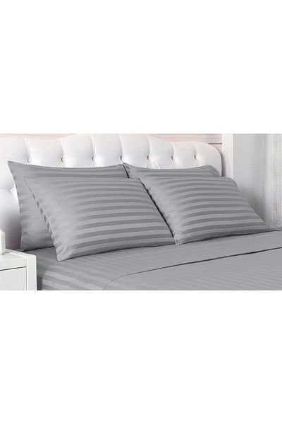 Five Store Set of 2 damask pillowcases, density 130 g/sqm, Grey, 50/70cm