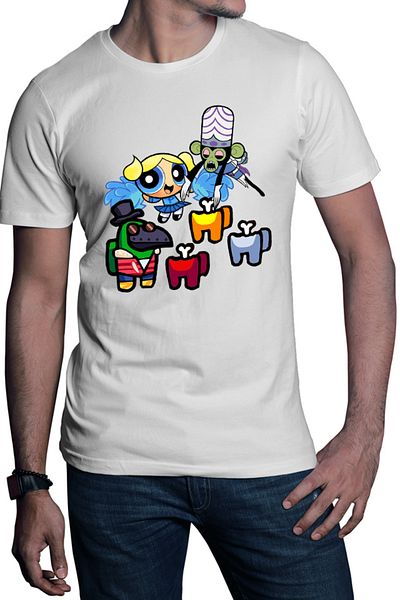 OEM Men's T-shirt Among Us Impostor Character Wonder Mojo Jojo Bubble
