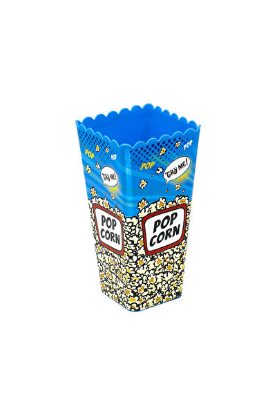 Herevin 1.3 Litre Blue Popcorn Box Classic Striped Polypropylene (PP) Reusable Snack Tub for Popcorn