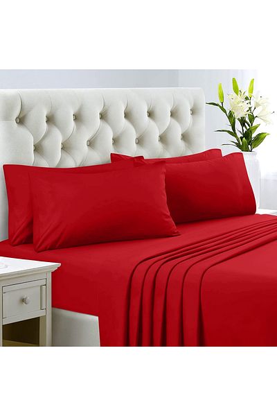 Five Store Set 2 huse perna din bumbac ranforce 100%, densitate 120 g/mp, Rosu, 50/70cm