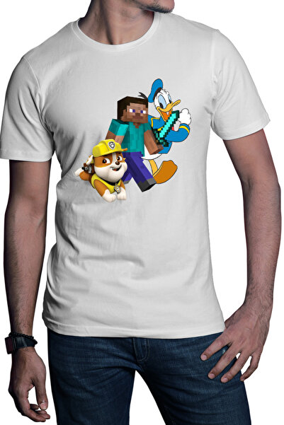 OEM Tricou barbati Minecraft Paw Power Donalt Duck Steve Gameplay