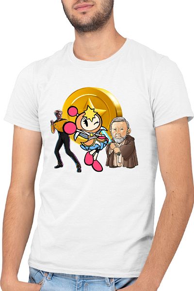 OEM Men's Bomberman Obi Kenobi Star Trek Gold T-shirt