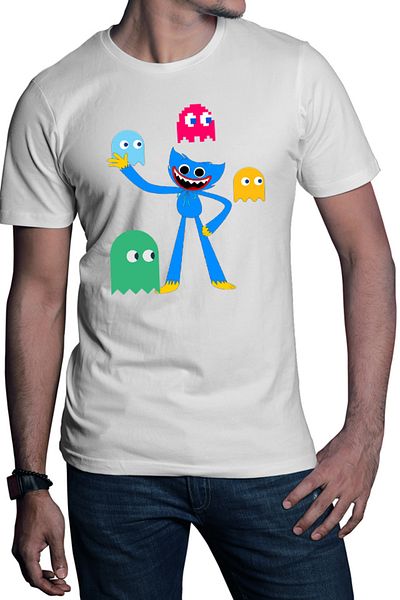 OEM Tricou barbati Huggy Wuggy Pac Man Ghost NPC Horror Game