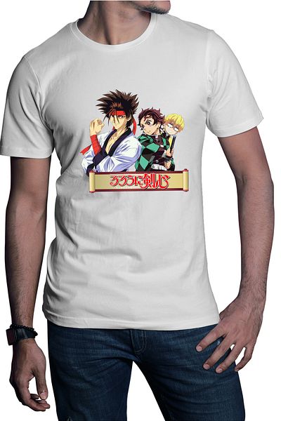 OEM Tricou Barbatos Rurouni Kenshin Sanosuke Tanjiro Zenitsu Scared