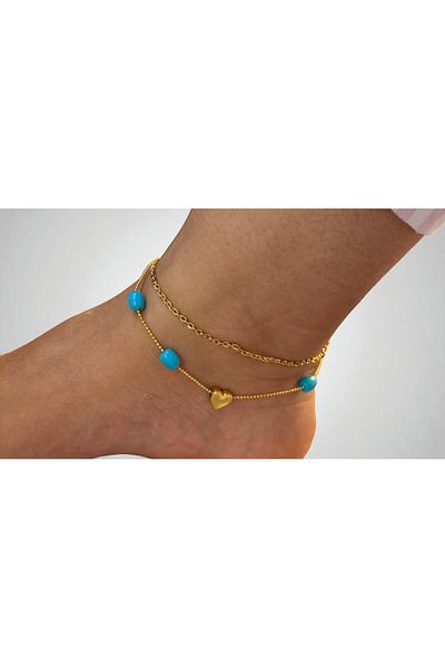 MUTENA Bijouterie Colored Pearl Anklet - Pearl Stone Anklet
