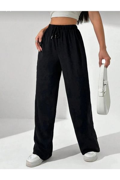 belean Pantaloni de sport largi oversize cu talie elastică