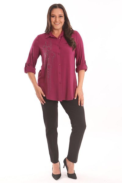 Metpoint Cămașă țesută cu imprimeu cu piatră de cireș Trend42plus Plus Size
