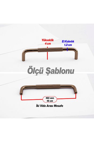 Badem10 Serrated Bronze Metal Handle 160 mm 16 cm Furniture Drawer Cabinet Cupboard Modern Cover Handles