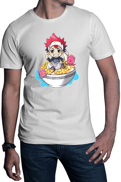 OEM Men's T-shirt Food Wars Chibi Souma Rice Bow Anime Kage