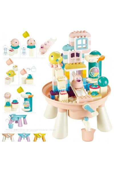 OEM Masă de joacă pentru copii cu apă și cărămizi de construcție - 123 buc.