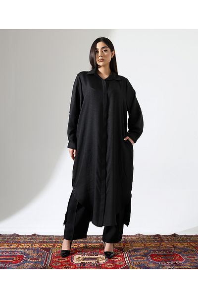 Fi'l Arz Fashion Long Sofia Linen Loose Shirt Suit
