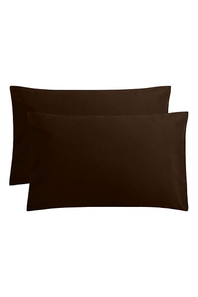 Five Store Set of 2 pillowcases made of 100% ranforce cotton, density 120 g/sqm, Brown, 50/70cm