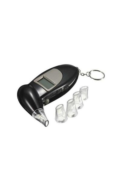 SIKS ® Breathalyser with 4 Plastic Spare Mouthpieces, Black