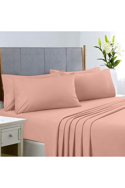 Five Store Set of 2 pillowcases made of 100% ranforce cotton, density 120 g/sqm, Salmon, 50/70cm