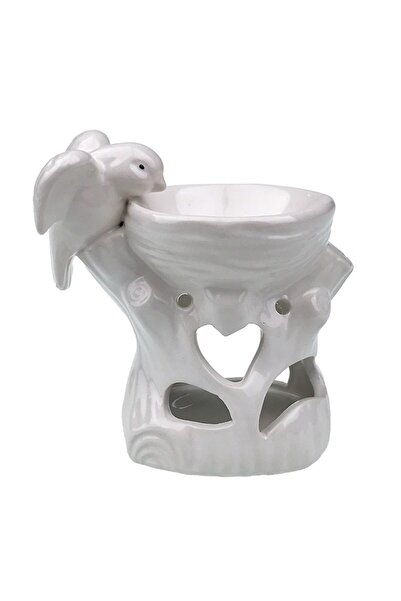 OEM Ceramic Candle Holder, Bird Nest Model, 11x11cm, White