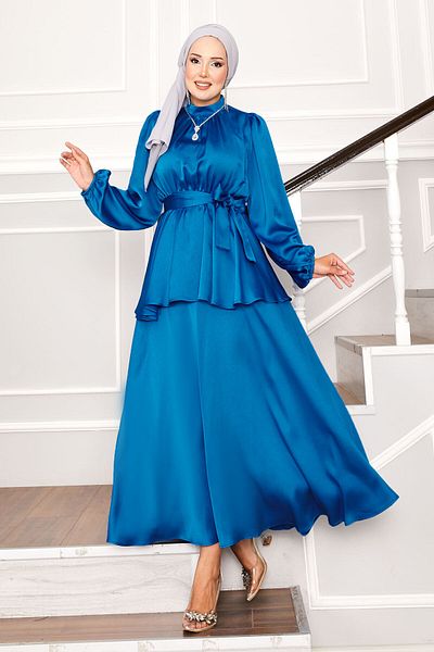 EBRUTESETTÜR Double Hijab Suit with Satin Skirt