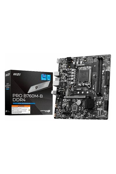 MSI Pro B760M-B Ddr4 Intel B760 Socket 1700 Ddr4 4800Mhz Matx Gaming (Player) Motherboard
