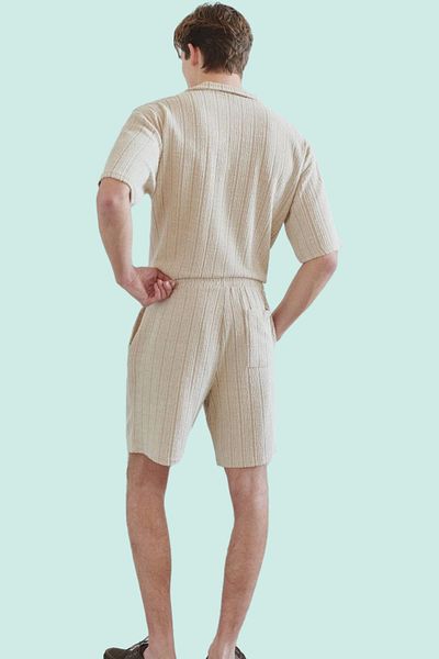 PayBuy Men's Textured Shorts Regular Waist Straight Silhouette Comfortable Summer Shorts Daily Use Modern Design