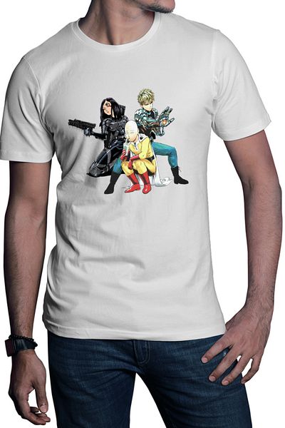 OEM Men's T-shirt Battle Angel Alita Gally Saitama Genos Trio Fight