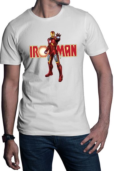 OEM Men's T-shirt Ironman Logo Suit Accident American Comic Books