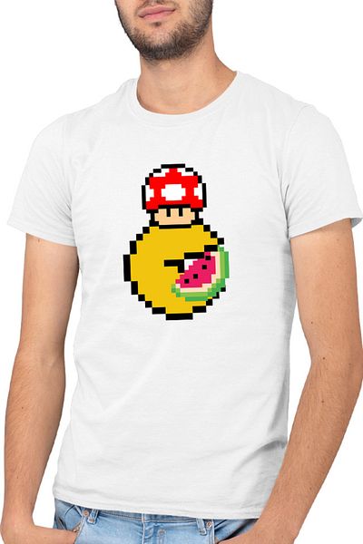 OEM Men's T-shirt Pac Man Mario Minecraft Watermalon Slice
