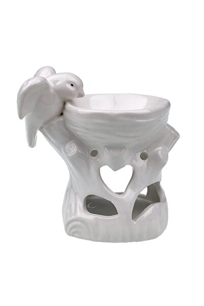 OEM Ceramic Candle Holder, Bird Nest Model, 11x11cm, White