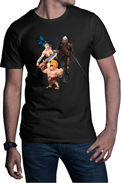 OEM Tricou barbati Clash of Clans Witcher Wonder Woman Infantry