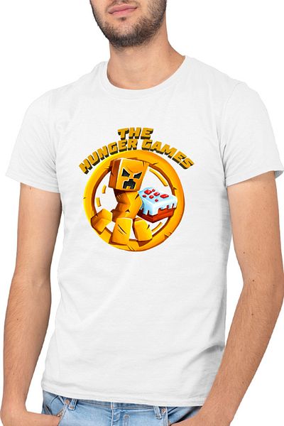 OEM Men's T-shirt The Hunger Games Minecraft Logo Cake Creeper