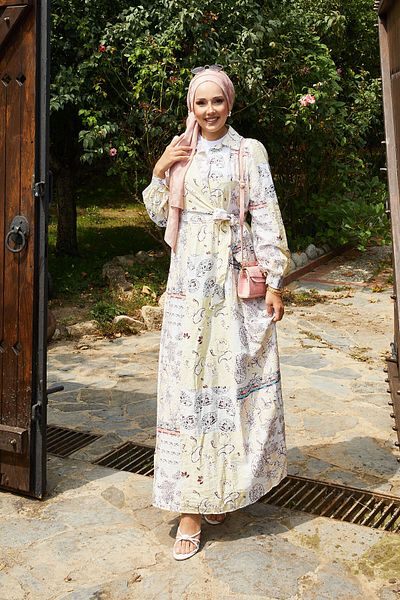 EBRUTESETTÜR Side Tie Shirt Collar Dress