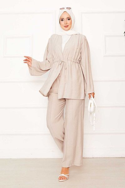 EBRUTESETTÜR Kimono Double Set with Tunnel Belt