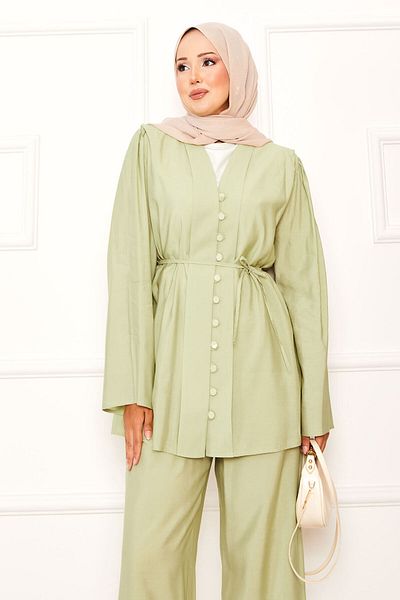 EBRUTESETTÜR Birt Buttoned Mobile Belted Double Suit