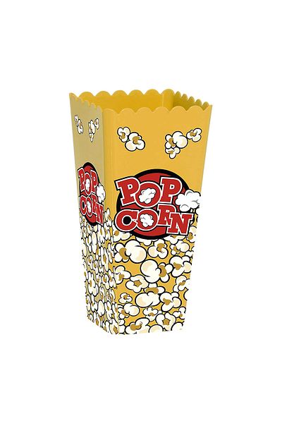 Herevin 1.3 Litre Yellow Popcorn Box - Classic Striped Polypropylene Reusable Snack Container