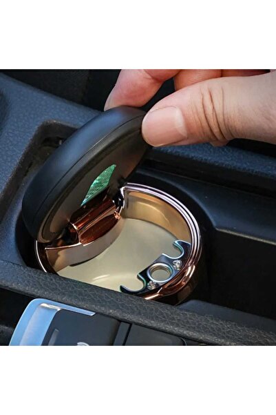 Midkan Araç ve Ev RGB Değişebilen Işıklı Küllük Porselen İç Havza Krom Renk Kaliteli