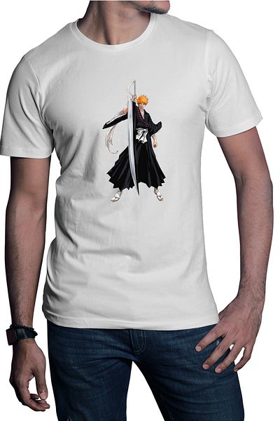 OEM Men's T-shirt Bleach Ichigo Anime Death Japan Warrior