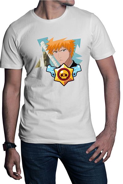OEM Men's T-shirt Bleach Ichigo Brawl Stars Leon Samurai