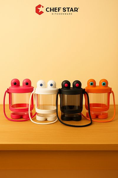 Chefstar Cute Children's Water Bottle with Glasses Design – 800 ml