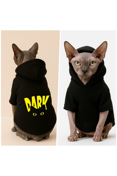 Buddy Store سويت شيرت بقلنسوة أسود اللون مطبوع عليه Darky مقاس S