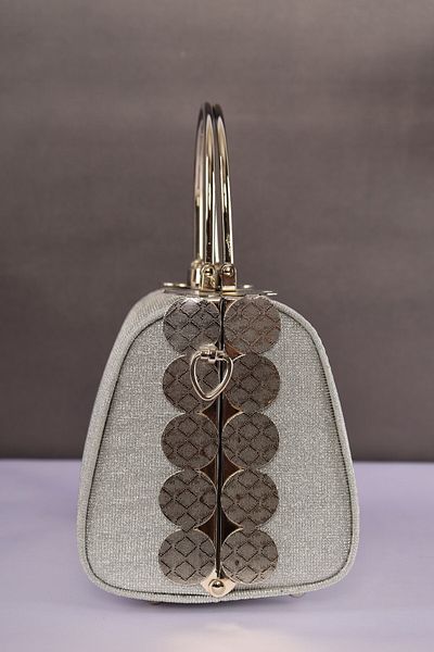 weem bag Elysara Eb0170 |   Pearl Glitter Double Metal Handle Stylish Portfolio Bag