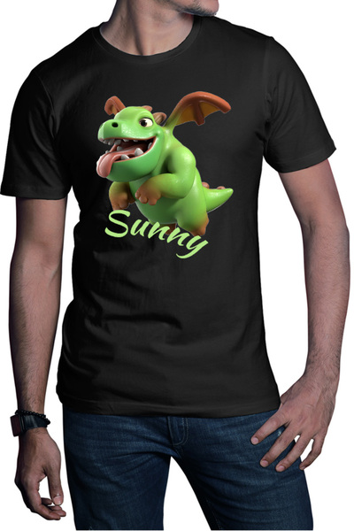 OEM Tricou barbati Clash of Clans Mini Dinosaur Happy Flying Positive Energy