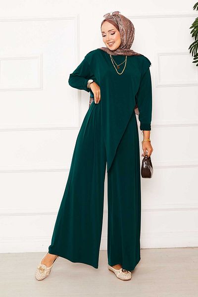EBRUTESETTÜR Sandy Double Suit with Asymmetrical Detail on the Front