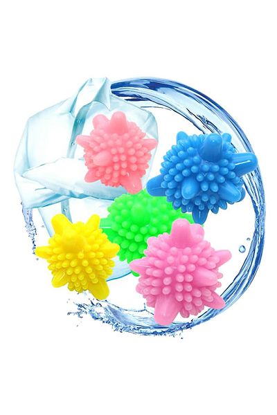 Aptel Set of 5 anti-fluff balls for washing machines, plastic, multicolor, 5 cm
